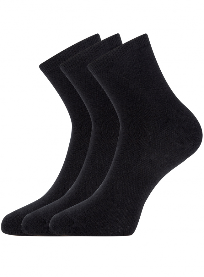 Комплект из трех пар носков oodji для женщины (черный), 57102466T3/47469/2900N