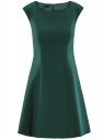 Платье из плотной ткани с овальным вырезом oodji для женщины (зеленый), 11907004-2/31291/6900N