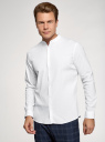 Рубашка приталенная с воротником-стойкой oodji для мужчины (белый), 3B140004M/34146N/1000N