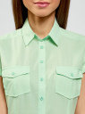 Рубашка базовая с коротким рукавом oodji для женщины (зеленый), 11402084-5B/45510/6500N