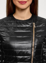 Куртка стеганая с косой молнией oodji для Женщины (черный), 10204037-2/33445/2900N