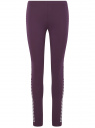 Легинсы хлопковые с принтом oodji для Женщины (фиолетовый), 18700028-18/46159/8810P