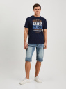 Футболка хлопковая с принтом oodji для Мужчины (синий), 5L621002I-141/46154/7912P