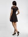 Платье трикотажное комбинированное oodji для женщины (черный), 14001159/42575/2900N