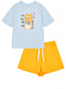 Пижама хлопковая с принтом oodji для Женщина (синий), 56002243-2/47885N/7055P
