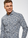 Рубашка хлопковая с принтом "пейсли" oodji для мужчины (синий), 3L110325M/19370N/1079E