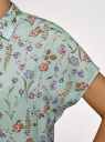 Блузка вискозная свободного силуэта oodji для Женщины (зеленый), 11405139-1/24681/6554F