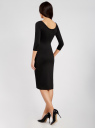 Платье облегающее с вырезом-лодочкой oodji для женщины (черный), 14017001/42376/2900N