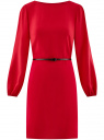 Платье из шифона с ремнем oodji для женщины (красный), 11900150-5B/32823/4500N