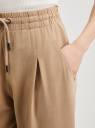 Брюки хлопковые широкие oodji для Женщины (бежевый), 26701002/52644/3500N