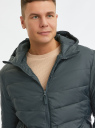 Куртка стеганая с капюшоном oodji для Мужчины (зеленый), 1B122001M/33445/6900N