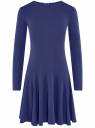 Платье трикотажное с расклешенной юбкой oodji для Женщины (синий), 14011015/46384/7500N