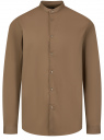 Рубашка приталенная с воротником-стойкой oodji для мужчины (коричневый), 3B140004M/34146N/3700N