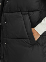 Жилет утепленный с капюшоном oodji для женщины (черный), 19400024/48931/2900N