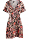 Платье вискозное с запахом oodji для Женщины (розовый), 14011089/50922/4139F