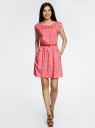 Платье без рукавов из принтованной вискозы oodji для Женщина (розовый), 11910073-2B/45470/4A12D