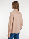 Рубашка хлопковая с вышивкой бисером oodji для женщины (бежевый), 13K11028/26357/3300P