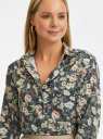 Блузка прямого силуэта с нагрудным карманом oodji для Женщины (серый), 11411134-1B/46123/2519F
