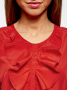 Топ с воланами и вырезом-капелькой на спине oodji для женщины (красный), 11401265/47190/4500N