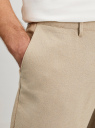 Брюки классические из смесового льна oodji для Мужчины (бежевый), 2L150211M-5/50941/3300N