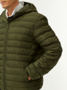Куртка стеганая с капюшоном oodji для Мужчины (зеленый) Куртка стеганая с капюшоном oodji для Мужчины (зеленый), 1B112029M/50223/6801N