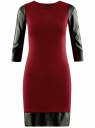 Платье с отделкой из искусственной кожи oodji для Женщины (красный), 14001143-2/16564/4901B