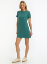 Платье трикотажное свободного силуэта oodji для Женщины (зеленый) Платье трикотажное свободного силуэта oodji для Женщины (зеленый), 14000162B/47481/6900N