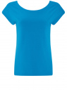 Футболка хлопковая свободного кроя oodji для женщины (синий), 14702001/46158/7500N