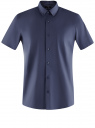 Рубашка базовая с коротким рукавом oodji для мужчины (синий), 3B240000M/34146N/7800N