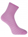 Комплект хлопковых носков в полоску (3 пары) oodji для женщины (фиолетовый), 57102813T3/48022/6