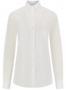 Блузка прямого силуэта с нагрудным карманом oodji для Женщина (белый), 11411134-1B/46123/1201N