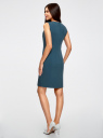 Платье базовое без рукавов oodji для женщины (синий), 21902064B/18600/7400N