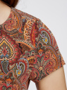 Платье принтованное прямого силуэта oodji для женщины (красный), 21901163-1M/45559/4959E