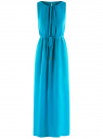 Платье макси с резинкой на талии и завязками oodji для женщины (синий), 21900323-1/42873/7500N