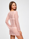 Платье кружевное с вырезом-лодочкой oodji для женщины (розовый), 59801010/46001/4001N