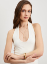 Топ-халтер трикотажный oodji для Женщины (белый), 24315014/45297/1200N