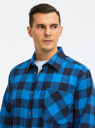 Рубашка хлопковая в клетку oodji для мужчины (синий), 3L330017M/51443/7579C