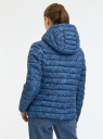 Куртка стеганая с капюшоном oodji для Женщины (синий), 18303016/50223/7975E