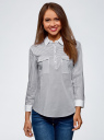 Рубашка хлопковая с нагрудными карманами oodji для женщины (серый), 13K03008/26357/1054G