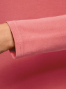 Платье трикотажное облегающего силуэта oodji для женщины (розовый), 14001183B/46148/4100N