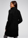 Пальто из искусственного меха с контрастными пуговицами oodji для Женщины (черный), 12003005/42202/2900N