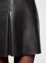 Юбка из искусственной кожи со складкой oodji для женщины (черный), 18H00005/45871/2900N