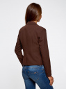 Жакет укороченный приталенного силуэта oodji для Женщины (коричневый), 11200286-1B/14917/3900N
