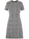 Платье приталенное с короткими рукавами oodji для Женщины (серый), 14011067/49883/2393G