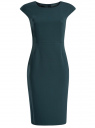 Платье-футляр с молнией на спине oodji для женщины (зеленый), 11902163/31291/6C00N