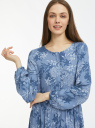 Платье макси из вискозы oodji для Женщины (синий), 11901165-1/26346/7570F