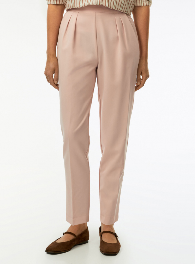 Брюки с защипами и стрелками oodji для Женщины (розовый) Брюки с защипами и стрелками oodji для Женщины (розовый), 11704020/18600/4B00N