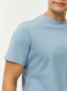 Футболка прямого силуэта из мерсеризованного хлопка oodji для Мужчины (синий), 5L641001I-2/51634/7000N