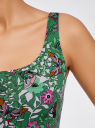 Платье-майка трикотажное oodji для Женщины (зеленый), 14015007-3B/37809/6241U