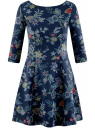 Платье трикотажное базовое oodji для женщины (синий), 14001150B/33038/794CF